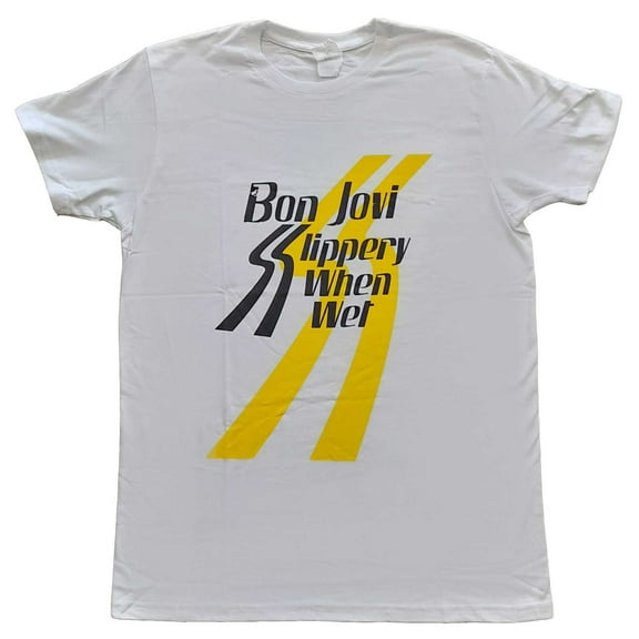 Bon Jovi Unisex T-Shirt Slippery When Wet (Small)