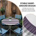 thumbnail image 4 of Purple Grey Stripe Round Fitted Tablecloth with Elastic Edge, Waterproof Table Cloth Table Cover for 55"-60" Tables, Farmhouse Modern Art Striped Tablecloths for Dining Picnic Indoor Outdoor, 4 of 9