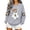 Grey, variant on Women Cute Ghost Bow Graphic Crewneck Sweatshirt Halloween Pullover