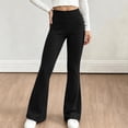 thumbnail image 5 of BXJX Girls Yoga Leggings, Slim High Stretch Sports Elastic Waist Flare Pants Black Size 14-15 T, 5 of 8