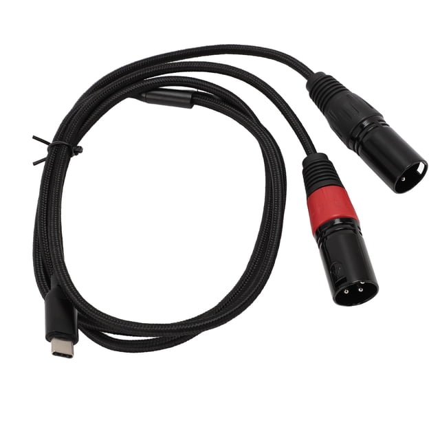 Type C To 2 XLR Power Amplifier Sound Cable, Type C To XLR Male Sound Cable Stable Transmission for Mixer 1m / 3.3ft,2m / 6.6ft