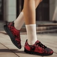 thumbnail image 3 of COEQINE Women Running Shoes Soft Black Sole Sneakers Hiking Camping Mesh Training Mens Athletic Shoes Fitness Halloween Sneakers, Red Splatter Cobweb Print, 3 of 7
