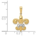 thumbnail image 4 of 14K Two-Tone Gold Charm Pendant Diamond Round With Rhodium Polished Fleur De Lis, 4 of 4