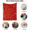 thumbnail image 4 of Best Retirement Gifts, Retirement Gifts for Women Men, Going Away Gift - Happy Retirement Throws Blanket for Teachers Grandparent Friends (55x70, Red), 4 of 5
