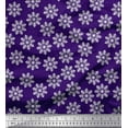 thumbnail image 1 of Soimoi Purple Rayon Fabric Snow Flakes Floral Decor Fabric Printed Yard 56 Inch Wide, 1 of 1