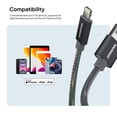 thumbnail image 5 of Powertek MFi Certified USB-A to Lightning Metallic Shine Pastel Charging Cable, 6 ft, Black, 5 of 6