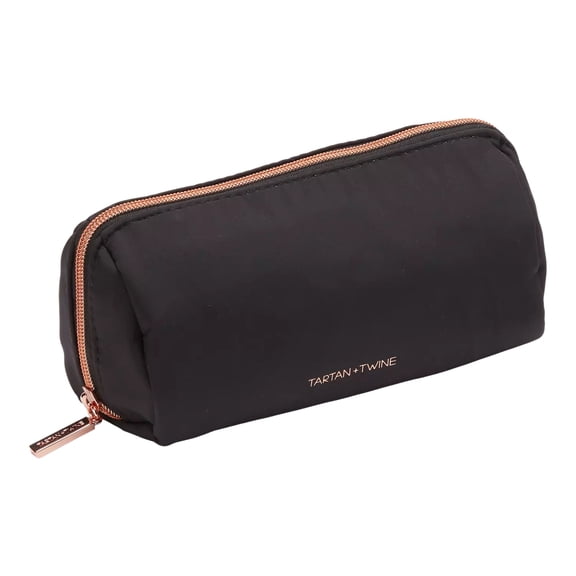 Tartan   Twine Basics Rose Gold Zippered Black Cosmetic Pencil Case