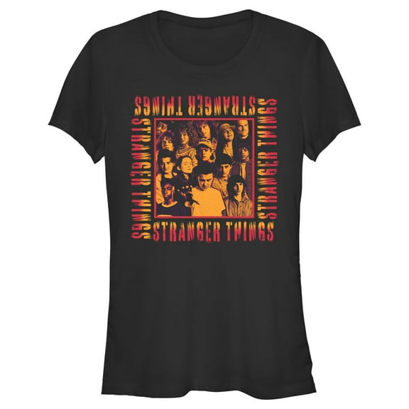 Netflix Junior's Stranger Things Orange Group Shot Boxed Up Graphic T-Shirt