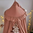thumbnail image 4 of Bed Canopy for Girls,Princess Round Dome Dreamy Mosquito Net Bedding Girls Room Castle Play Tent Hanging House Decor Reading Nook Canopies (JujubeRed), 4 of 15