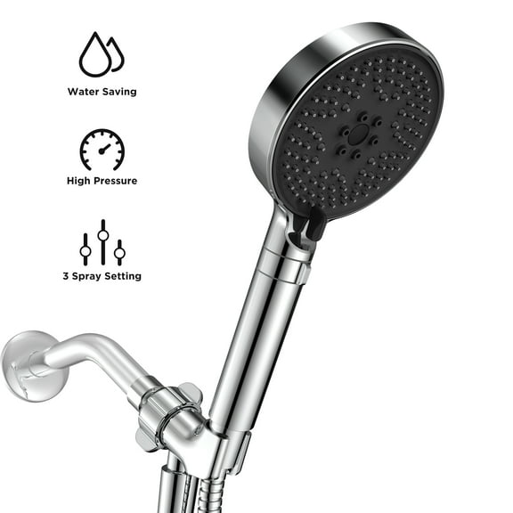 HOPOPRO Showerhead with Headheld,3 Settings Handheld Showerhead for Bathroom,Hand Held Showerhead with Hose and Bracket