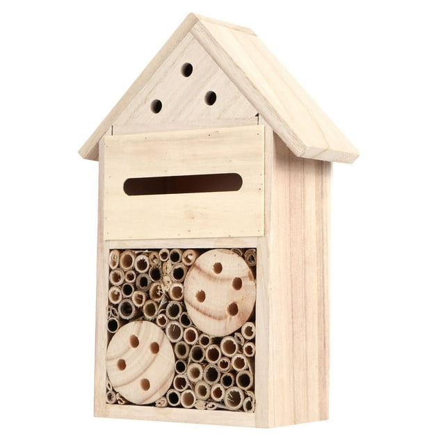 Casa para insectos, jardín al aire libre, casa de madera para insectos y abejas, caja nido para insectos, muy recomendable