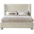thumbnail image 3 of Meridian Furniture Penny Cream Chenille Fabric Full Bed, 3 of 11