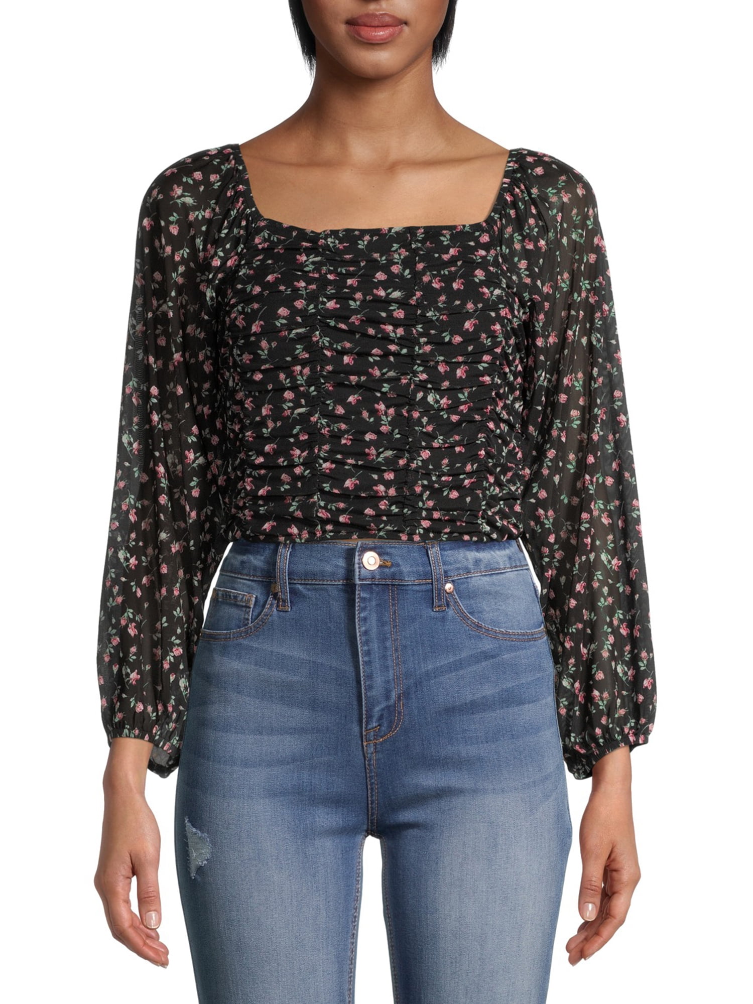 square neck peasant top