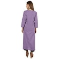thumbnail image 5 of Moomaya Solid Long Kurti For Women Cotton Tunic 3/4 Sleeve Ethnic Formal Kurta w/ Pockets, 5 of 7