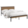 thumbnail image 2 of Pemberly Row Contemporary Metal Full Platform Bed Light Oak and Black, 2 of 7