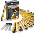 thumbnail image 1 of xianyou-15 PCS Utility Knife Box Cutters Retractable Razor Knife 9mm with 30 PCS Extra Snap Off Blades for Lightweight Office, Home, Arts Crafts, Hobby, 1 of 4