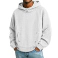 thumbnail image 2 of Rhuody Mens Hoodies Round Neck Solid Color Long Sleeve Oversized Pullover Sweatshirt M White, 2 of 4