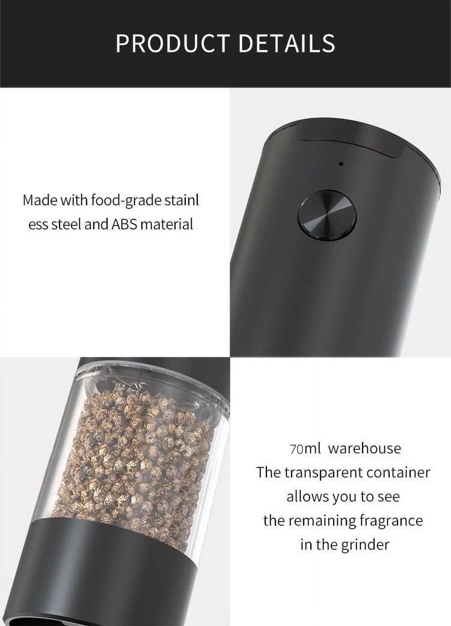 Electric Salt And Pepper Grinder, Battery Powered With LED Light, One-Handed Operation, Adjustable Coarseness, Good Helper In The Kitchen,Suitable For Kitchens, Barbecues, Restaurants, Outdoors