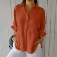 thumbnail image 2 of XIAfhje Summer Tops For Women 2024 Button Down Shirts Turndown Collar Tops Casual Loose Fit Tee Tops Outfits, 2 of 9