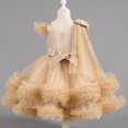 thumbnail image 2 of IBTOM CASTLE Toddler Baby Girls Shiny Sequin Heart Pageant Dress Sequins Heart Tulle Tutu Dress Flower Wedding Princess Birthday Party Prom Gown 18-24 Months Champagne, 2 of 7