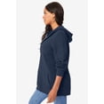 thumbnail image 3 of Roaman's Women's Plus Size Thermal Waffle Hoodie Zip Up Cardigan Jacket, 3 of 6