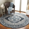 thumbnail image 2 of SAFAVIEH Rosewood Flowers Medallion Area Rug, Ivory/Blue, 6'7" x 6'7" Round, 2 of 7