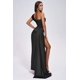 thumbnail image 5 of Vestido Colia Diamante Mesh Corset Satin Maxi Black para mujer, 5 of 5
