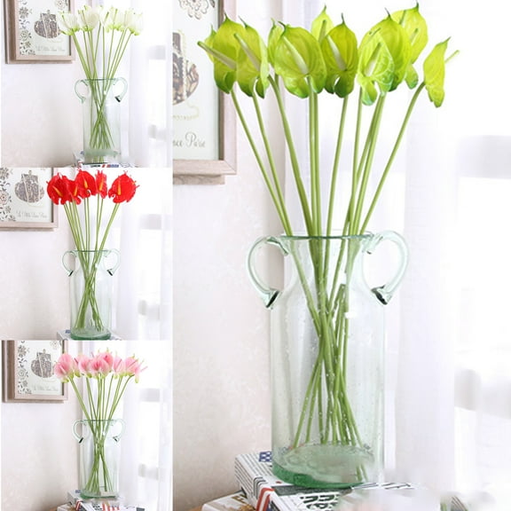 Visland 6PCS Artificial Anthurium Lily Flowers for Home Decoration Wedding Festival Decoration Flower Arrangement