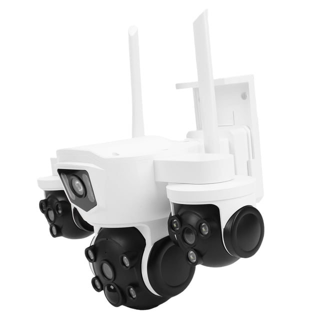 Cámara Cámara De Seguridad Solar De 3 Lentes Ultra HD Detección Humana A Prueba De Agua WiFi Cámara Exterior Giratoria Multiángulo Con Aplicación Para El Hogar