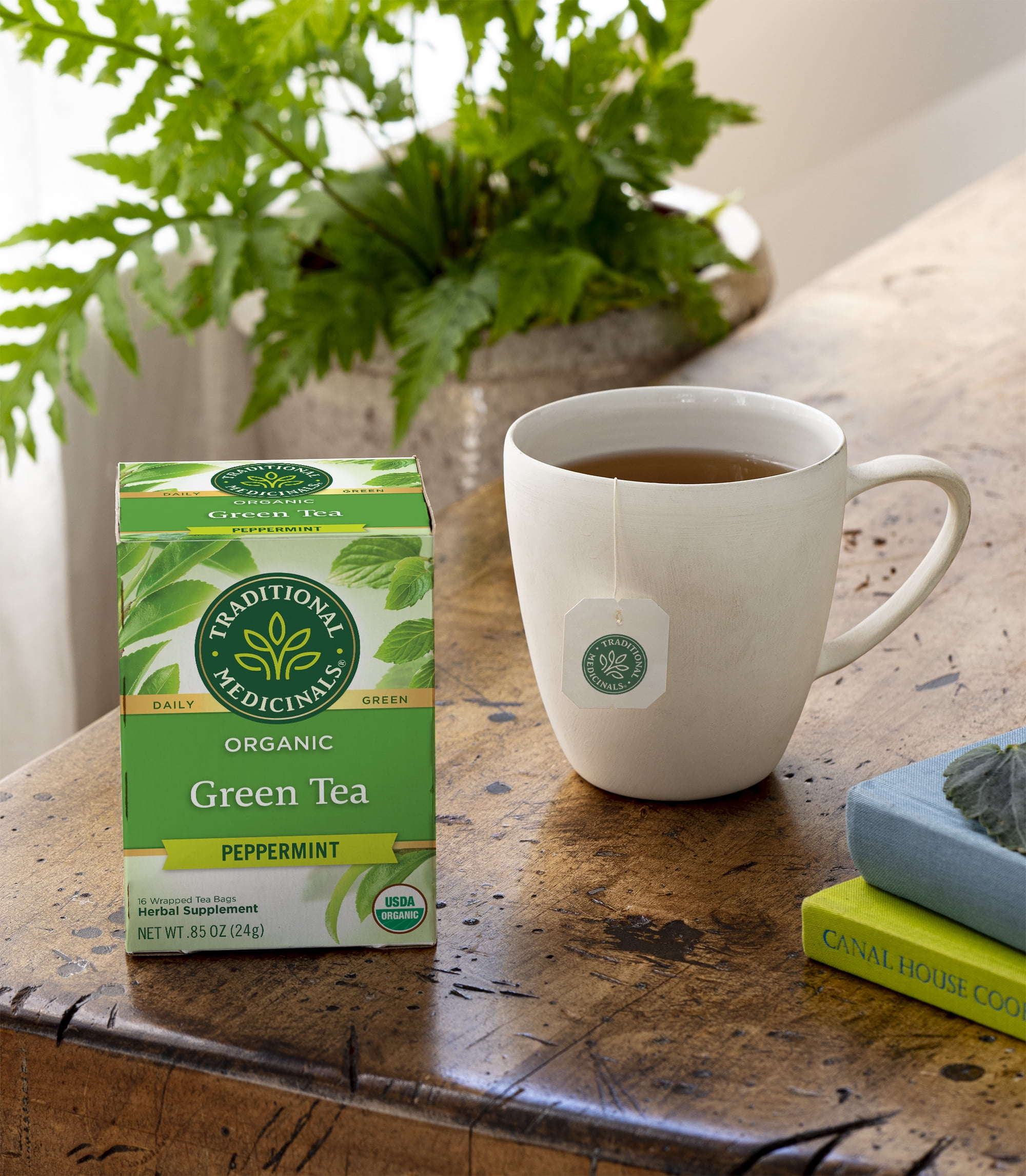 (6 pack) Traditional Medicinals, Organic Green Tea Peppermint Tea Bags, 16 Ct