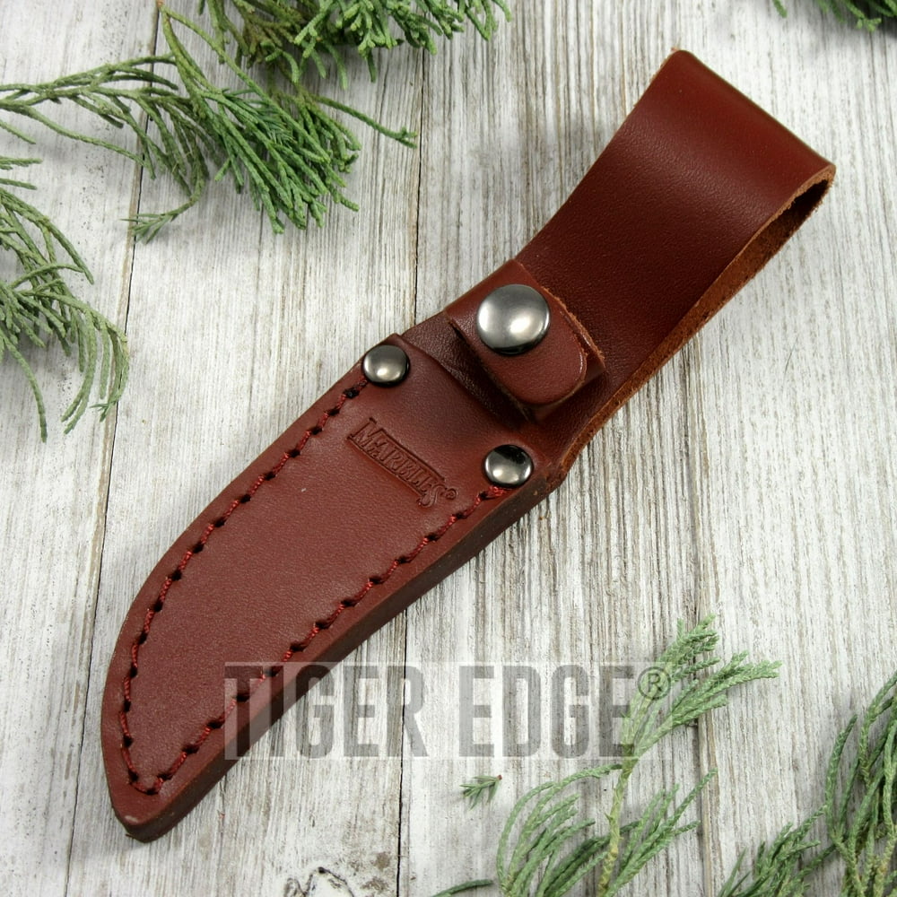FIXEDBLADE KNIFE SHEATH Marbles Brown Leather Belt Sheath For blades