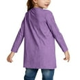 thumbnail image 7 of dazeni Girls Lightweight Long Sleeve Cardigan Solid Casual Ribbed Knit Open Front Cardigans with Pockets Spring Clothes Purple 9 Years, 7 of 7