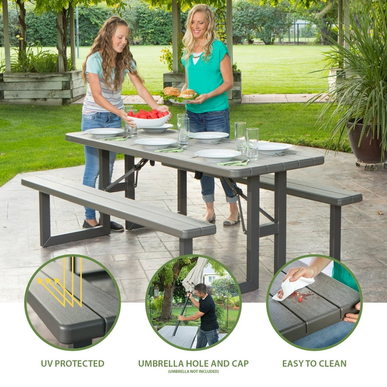 Lifetime 6-Foot Craftsman Outdoor Polyethylene Folding Picnic
