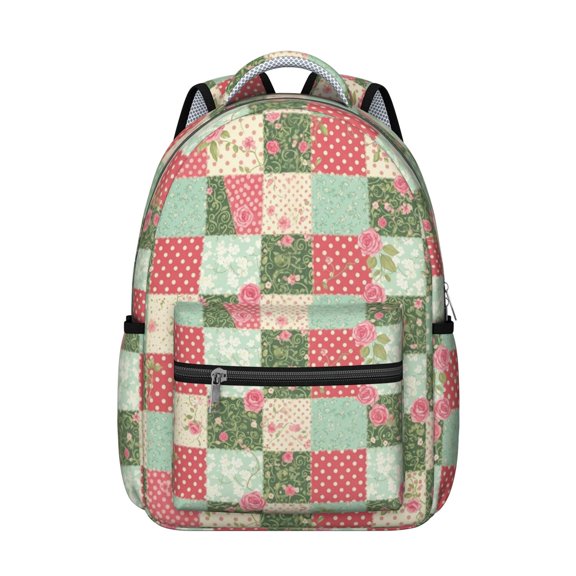 Pioneer Flower Floral Print Pattern Backpack for School, Cute School Bag with Adjustable Shoulder Straps and Padded Back, 15.3"x11"x7.1"