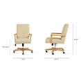 thumbnail image 5 of Dumont Modern High Back Executive Home Office Chair Neutral Cream Beige & Wood, 5 of 10
