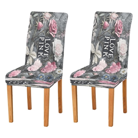 BZSMCE Chairs Slipcovers Dining Chair Covers Oil Pattern Of Roses Creative Pattern