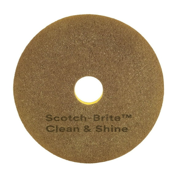 Scotch-Briteâ„¢ Clean & Shine Floor Pads, 13", Yellow/Gold, Case Of 5