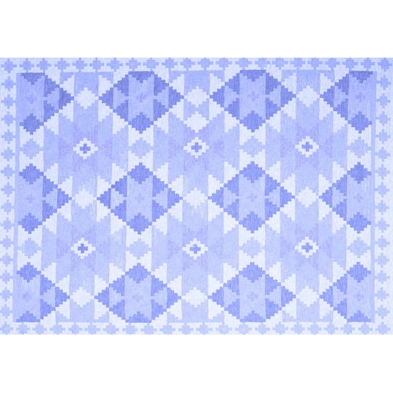 Ahgly Company Indoor Rectangle Southwestern Blue Country Area Rugs, 7' x 9'