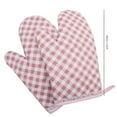 thumbnail image 2 of Kugisaki 1 Pair Oven Mitts Plaid Pink Kitchen Oven Glove High Heat Resistant Extra Long Oven Mitts with Cotton Lined for Cooking Baking, 2 of 2
