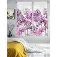 thumbnail image 3 of Spring Floral Sheer Curtains 63 Inch Length 2 Panels Set Window Treatments, Pink Onion Dandelion Flowers Botanical Rod Pocket Semi Curtains for Living Room/Bedroom/Kitchen Décor, 104"W x 63"L, 3 of 7