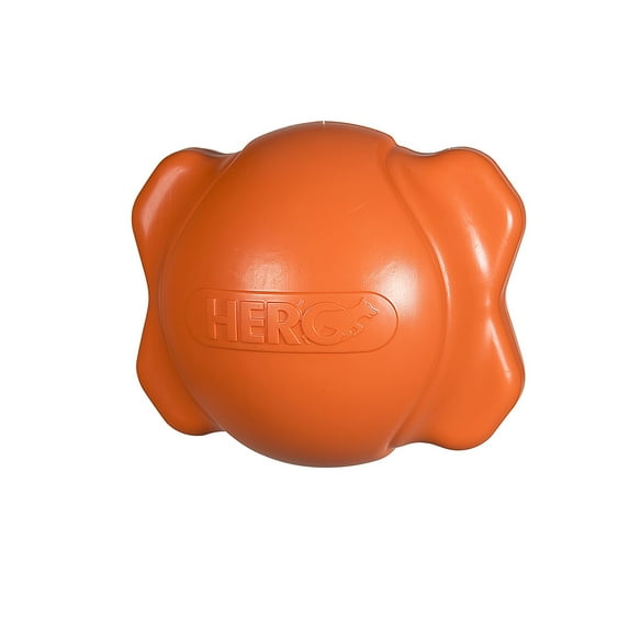 HERO Retriever Signature Series Soft Rubber Bone Ball with Squeaker, X-Large, Hunter's Orange Dog Toy