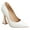 white, variant on Women's Pointed Toe High Heel Pumps Closed Toe Flared Heel Slip-On Party Wedding Office Dress Shoes