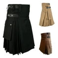 thumbnail image 4 of Kiplyki Clothes Men's Vintage Kilt Scotland Kendo Pocket Skirts Scottish Clothing, 4 of 5