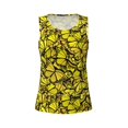 thumbnail image 3 of Picia Yellow Butterflies Pattern Women's Workout Tank Top,Breathable Activewear,Slim Fit Athletic Top,Versatile Workout Moisture-wicking top-Small, 3 of 9
