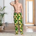 thumbnail image 5 of Goofa Avocado Pattern Printed Soft Pajama Pants for Men, Wide Leg Comfy Casual Lounge Yoga Pants-Small, 5 of 9