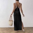thumbnail image 6 of Swimsuit Coverup for Women Sleeveless V Neck Slim Fit Side Slit Crochet Knit Maxi Dress Beach Cover Up Bathing Suit Dress, 6 of 6
