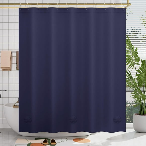 Cortina de ducha AmazerBath azul marino PEVA impermeable 180 x 180 cm