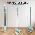 thumbnail image 6 of BLACK+DECKER Broom and Dustpan Combo Set w/ Short Handle Lightweight Broom Dustpan Set Apartment Essentials, Teal/Grey, 6 of 7
