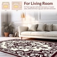 thumbnail image 2 of ODIKA 4'x6' Machine Washable Non-Slip Area Rug, Vintage Damask Design High Traffic Rug, Brown, 354234, 2 of 5
