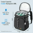 thumbnail image 2 of SUN CUBE Cooler Backpack 33 Can, Leakproof Insulated Backpack Cooler for Men Women, Camping Cooler Backpack for Beach Travel Hiking, Waterproof Lunch Backpack, Grey, 2 of 9